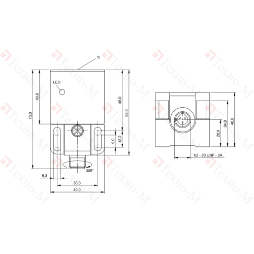 Индуктивный датчик Balluff BES Q40KEU-USU15B-S21G