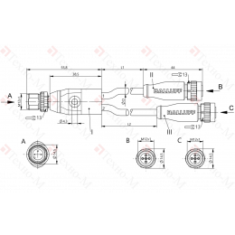 Y-образный распределитель Balluff BCC M413-M415-M415-U2096-003/010