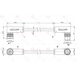 Соединительный кабель Balluff BCC M425-M425-3A-330-VS85N6-006