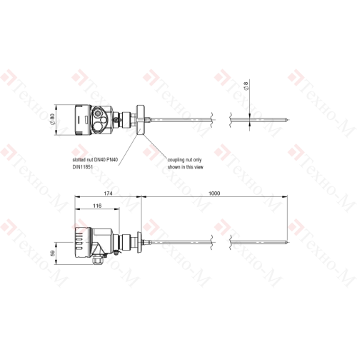 Радарный уровнемер Balluff BMD 1HLF-1000/41C-AE520A-KM20K