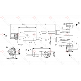 Y-образный распределитель Balluff BCC M414-M425-M425-U2002-050