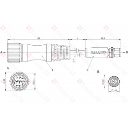 Соединительный кабель Balluff BCC M61C-M41C-3E-675-PX0C25-020
