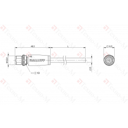 Разъем с кабелем Balluff BCC M41C-0000-2A-049-PX0C25-100