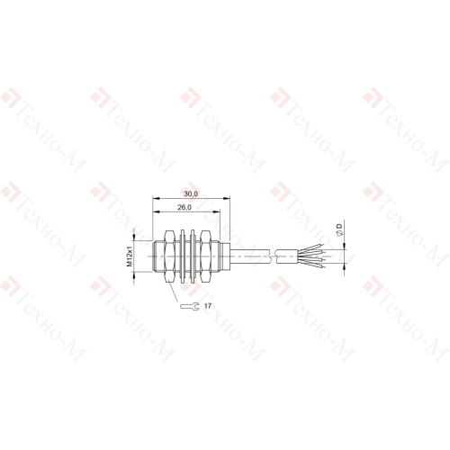 Индуктивный датчик расстояния Balluff BAW M12ME-UAD50B-BP01