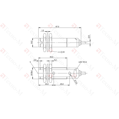 Оптический датчик Balluff BOS 18KF-PA-1RE-C-02
