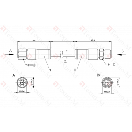 Соединительный кабель Balluff BCC S4B8-S4B8-3A-321-YX8825-050-C009