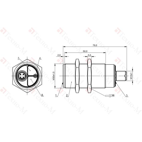 Емкостной датчик Balluff BCS M30BBI2-POC15D-S04K