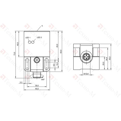 Индуктивный датчик Balluff BES Q40KEU-PAH25F-S04G