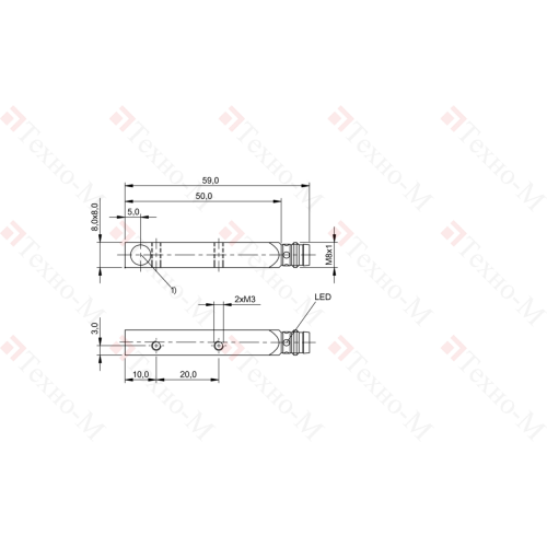 Индуктивный датчик Balluff BES Q08ZC-POC20B-S49G