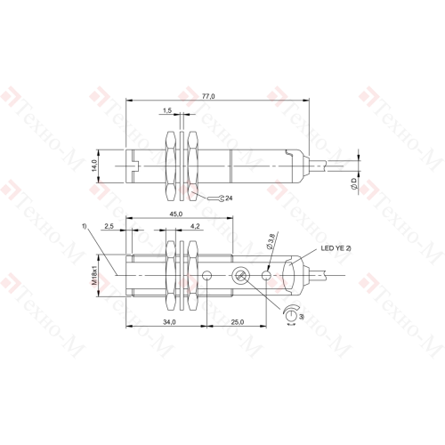 Оптический датчик Balluff BOS 18KF-PA-1TB-C-02