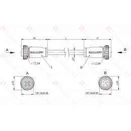 Соединительный кабель Balluff BCC A314-A314-70-346-VX44W6-050