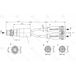 Y-образный распределитель Balluff BCC M414-M415-M415-U2027-003