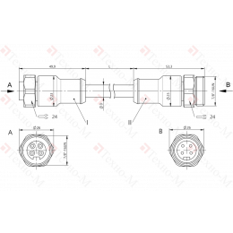 Соединительный кабель Balluff BCC C3B4-C3B4-30-304-YX84A5-050-C009