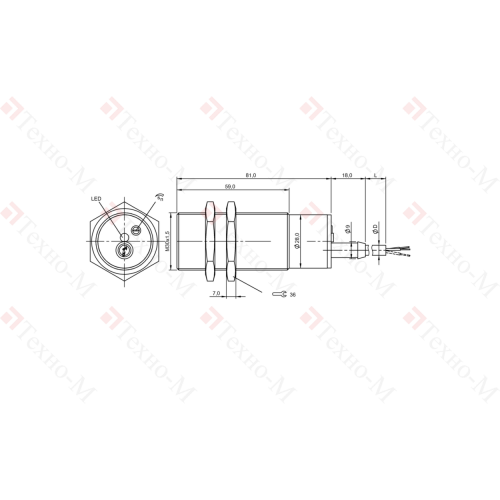 Емкостной датчик Balluff BCS M30KN2-UOT15G-AV02