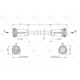 Соединительный кабель Balluff BCC A315-A315-70-335-VX45W6-100