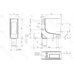 Оптический датчик расстояния Balluff BOD 24K-LB02-S92