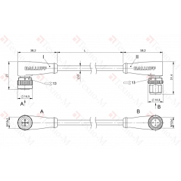 Соединительный кабель Balluff BCC M425-M424-3A-304-PX0434-020