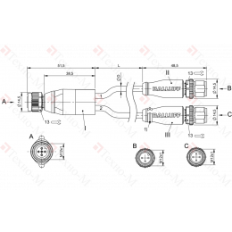 Y-образный распределитель Balluff BCC M415-M413-M414-U2073-003