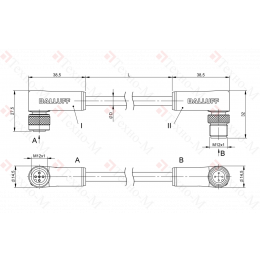Соединительный кабель Balluff BCC M425-M424-3A-305-PS0434-010