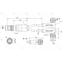 Y-образный распределитель Balluff BCC M414-M425-M425-U2034-006